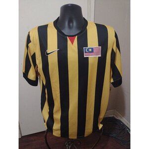 Men's Nike Dri Fit Football Tanah Tumpahnya Darahku Jersey Medium M Yellow Black